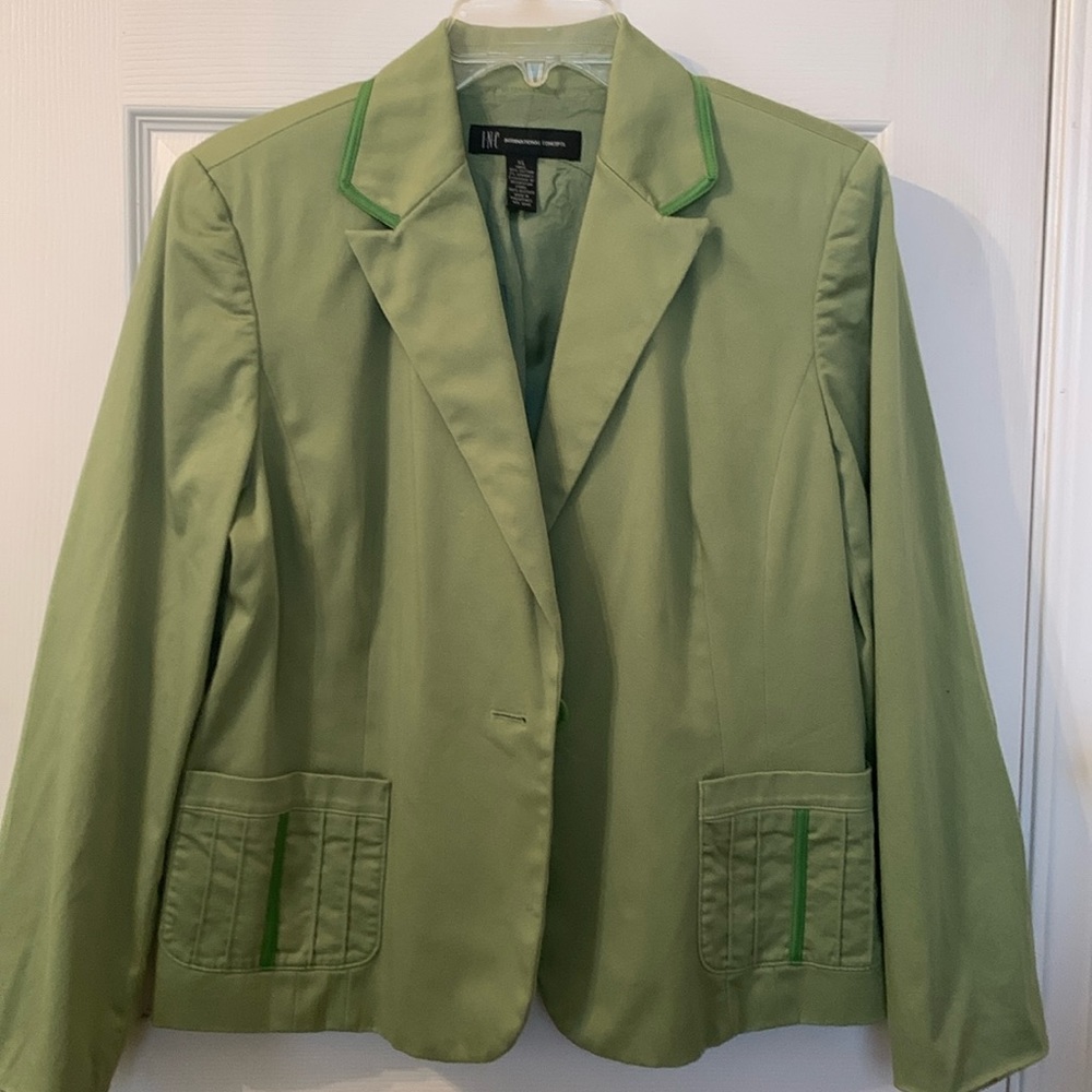 I.N.C. Lime green Blazer 2 front pockets